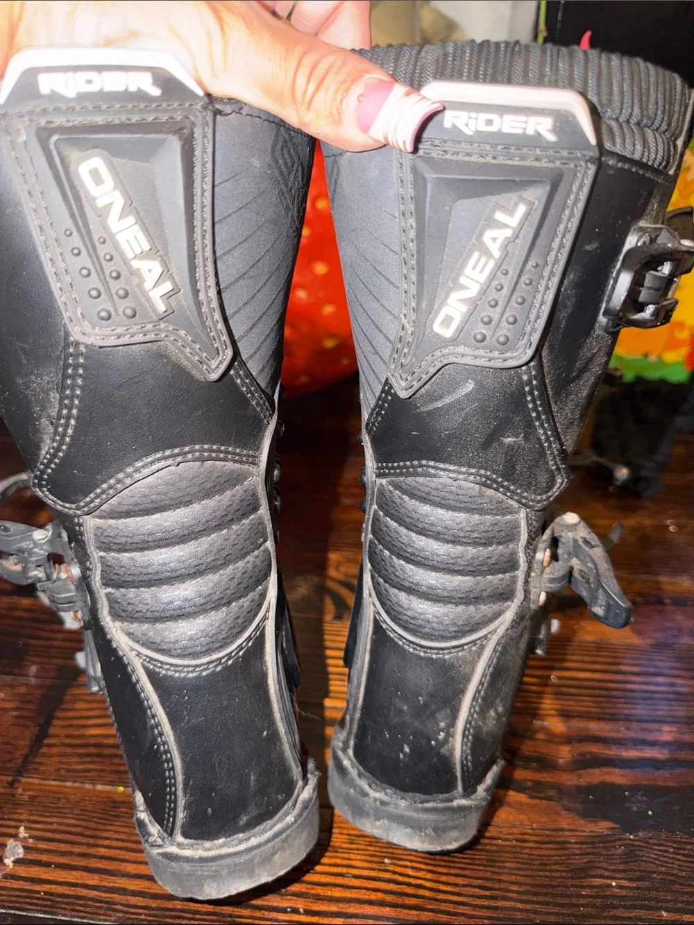 O'Neill Black Kids Motocross Boots with White Logo